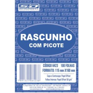 BLOCO PARA RASCUNHO C/PICOTE E GRAMPO 100F 115X160