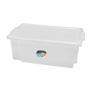 CAIXA PLAST EMPILHÁVEL COM TAMPA 25L 52X32X18CM (0530) em Joanópolis SP