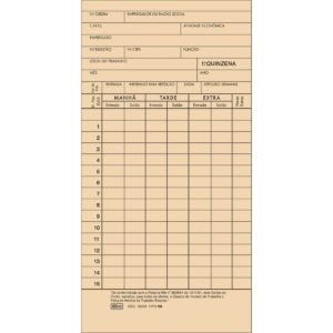 CARTÃO DE PONTO MENSAL 86X180 PALHA COM 100 SD