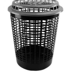 CESTO PARA ROUPA TELADO REDONDO PRT 60 LTS COM TAMPA