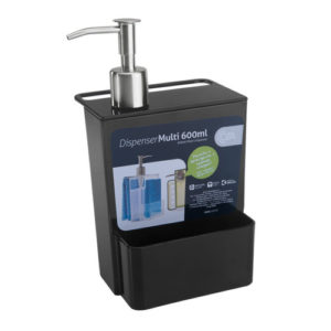 DISPENSER PRETO 600 ML COM PESCANTE METALIZADO