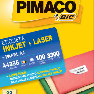 ETIQUETA PIMACO A4 4356 254X635 100 FOLHAS