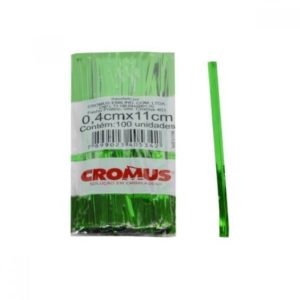 FECHO METALIZADO PARA PRESENTE 11CM VERD (PCT COM100) CROMUS