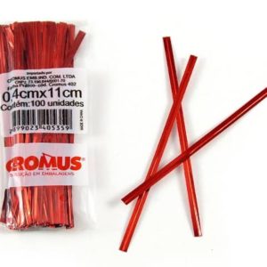 FECHO METALIZADO PARA PRESENTE 11CM VERMELHO(PCT COM100) CROMUS em Joanópolis SP