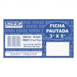 FICHA PAUTADA 3X5 COM100 SD (06155) em Joanópolis SP