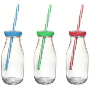 GARRAFA DE VIDRO COM TAMPA E CANUDO em Joanópolis SP