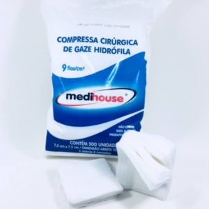 GAZE DE ALGODÃO 7,5X7,5 9FIOS (PCT COM500) COMPRESSA em Joanópolis SP