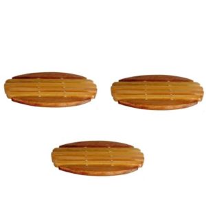 KIT DE MADEIRA COM 3 DESCANCO PARA PANELA 20X20CM