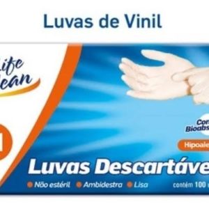 LUVA VINIL COMPO M LIFE CLEAN (CX COM100)