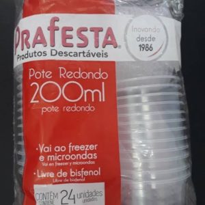 POTE REDONDO PRAFESTA 200 ML (PCT COM25)(CX COM18 PCT)