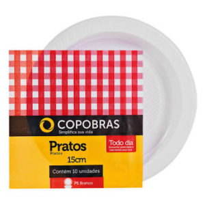 PRATO DE PLÁSTICO RASO  N.15 BRANCO COM10 (CX COM100PCT) em Joanópolis SP