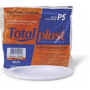PRATO DE PLÁSTICO RASO  N.18 BRANCO COM10 (CX COM 50PCT) em Joanópolis SP